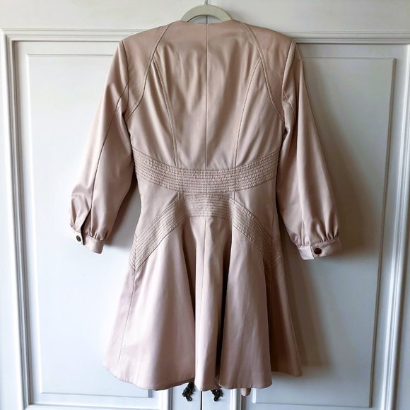 Superb bebe Silver Peony Fit & Flare Round Neck Zip-Front Princess Coat - XS - Picture 4 of 15